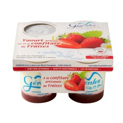 Yaourt Brassé à la Confiture de Fraise 4 x 125 gr - Gérentes