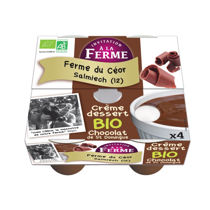 Crème déssert Bio Chocolat - 4 x 100 gr - Céor