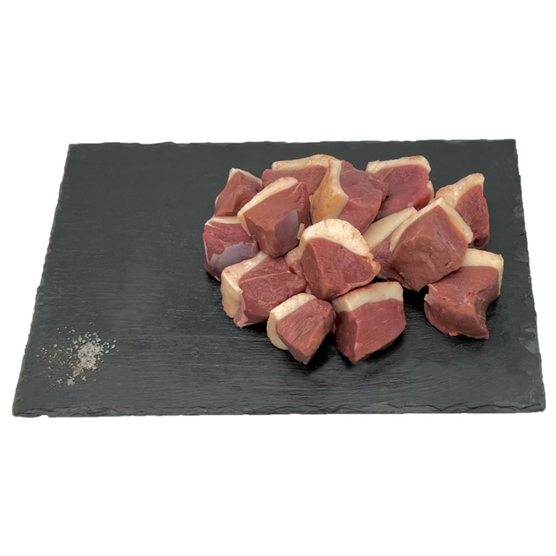 Canard cubé à Brochettes