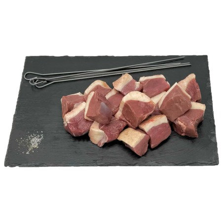 Canard cubé à Brochettes