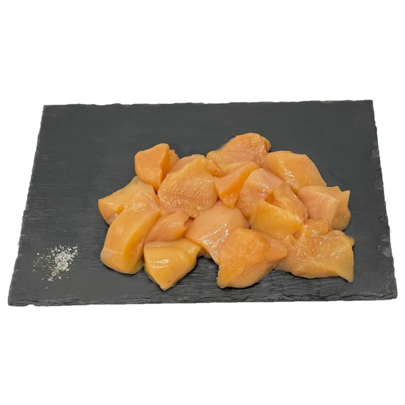 Volaille cubée à Brochettes