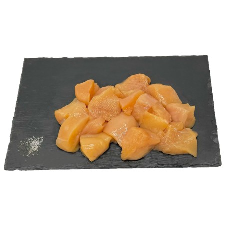 Volaille cubée à Brochettes