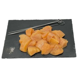 Volaille cubée à Brochettes